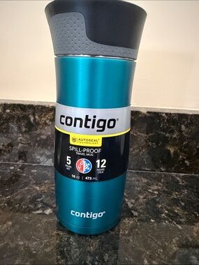 Contigo Teal Blue Insulated Travel Mug w/Autoseal Lid *NEW*
